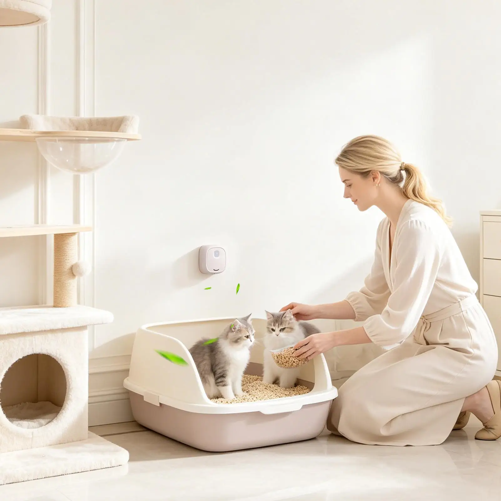 Litter Box Deodorizer Automatic Sensor Pet Air Purifier Cat Litter Odor Eliminator Deodorizer For Indoor Bedroom Living Room RV