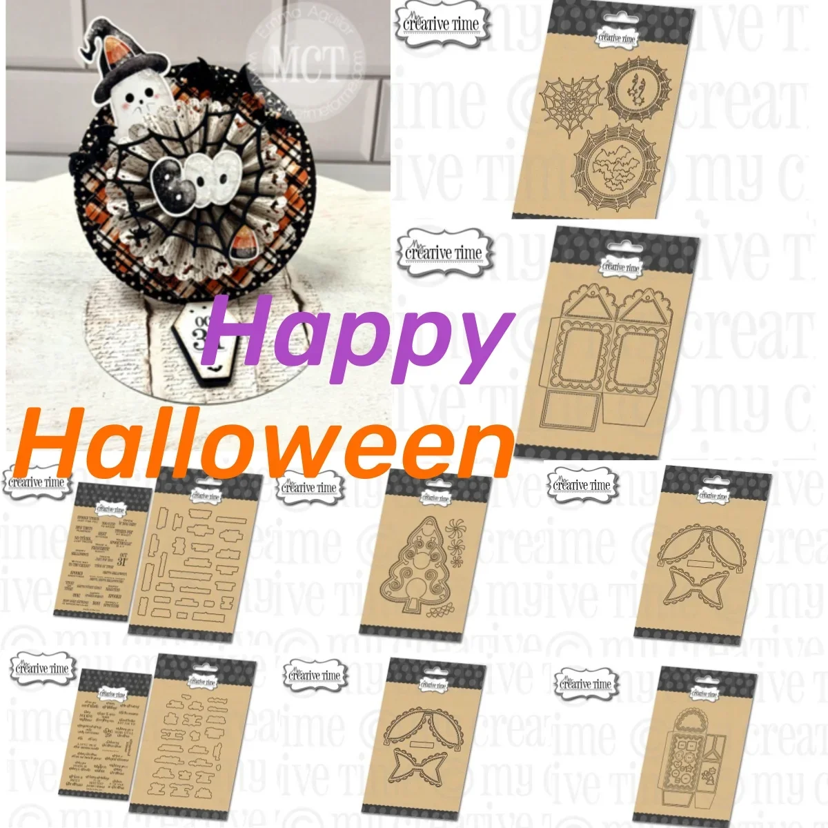 

Halloween 2026 Scallop Treat Box Web Tag Metal Cutting Dies Clear Stamps for DIY Making Card Scrapbook Embossed Craft Template