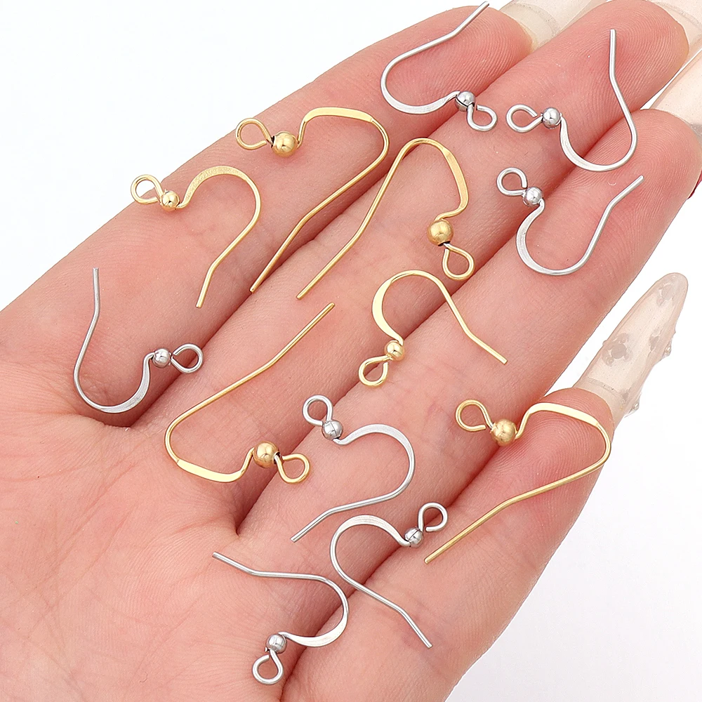 20 قطعة شقة الفولاذ المقاوم للصدأ القرط المشابك السنانير هيبوالرجينيك هوك سلك الأذن لصنع المجوهرات DIY بها بنفسك أقراط النتائج اكسسوارات #4
