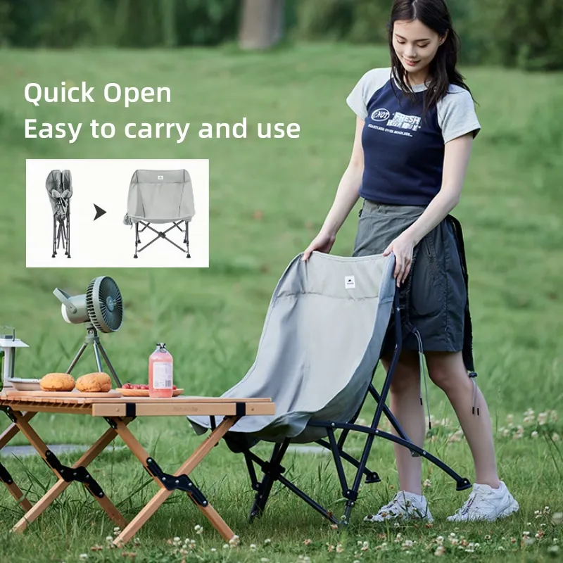 Naturehike Upgraded Folding Moon Chairs Lighweight Comfortable Camping Fishing Chair Outdoor Hiking Portable Leisure Beach Chair