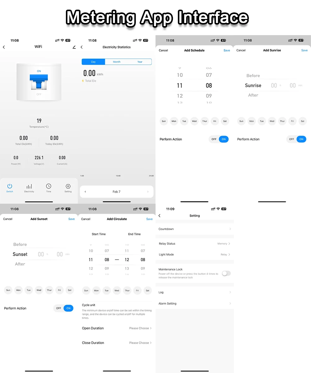 EARU Tuya App Smart WiFi MCB Schutzschalter Strom-Spannungs-Leistungs-Energie-kWh-Zähler Schutzschalter Timer Relais Schalter Fernbedienung – Detail 13
