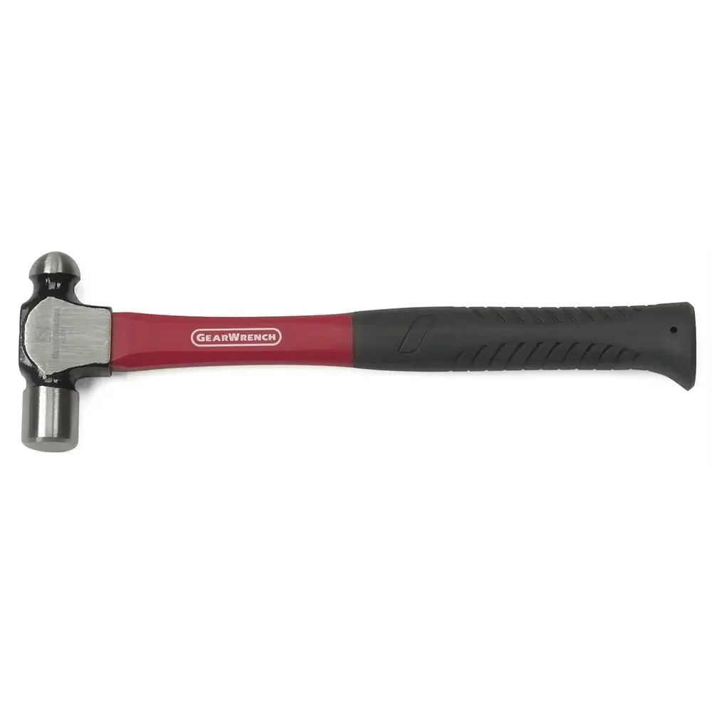 8 oz Ball Pein Hammer Fiberglass Cushion Grip Alloy Steel Precision Hardened Striking Face Fiberglass Handle Black Finish