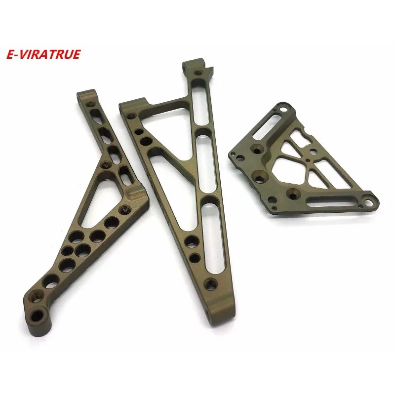 E-VIRATRUE 7075Aluminum Front&Rear Chassis Brace Set For Losi 5T/5B 5IVE-T 2.0 1/5