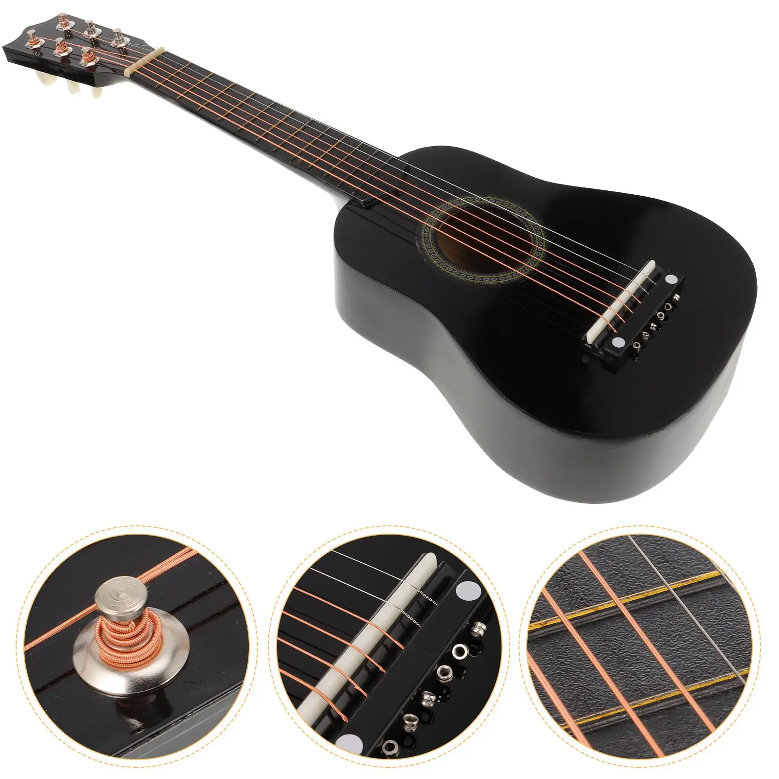 Crianças guitarra instrumento de brinquedo acústico para crianças aprendendo educacional musical madeira portátil jogar alto som