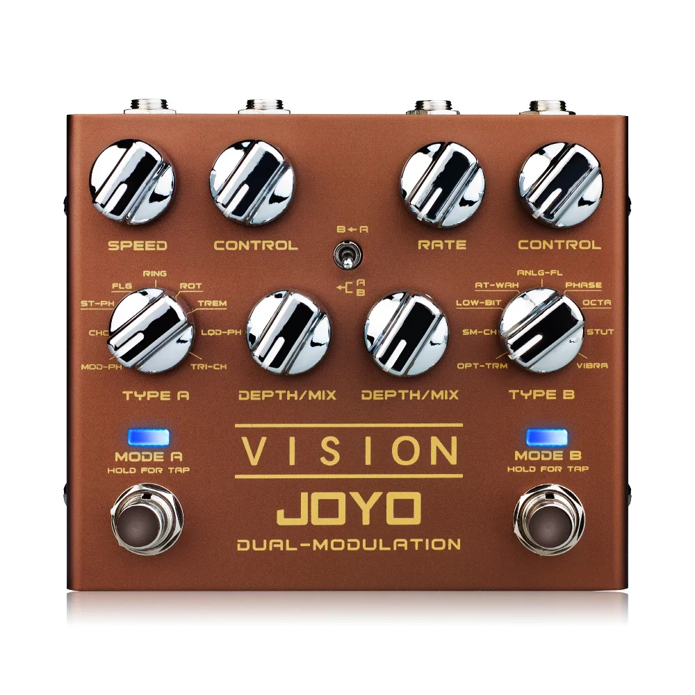 JOYO R-09 Vision Modulation Multi Effects Pedal Guitar Dual Channel Stereo Input and Output 9 Effects Electric Guitar Pedal