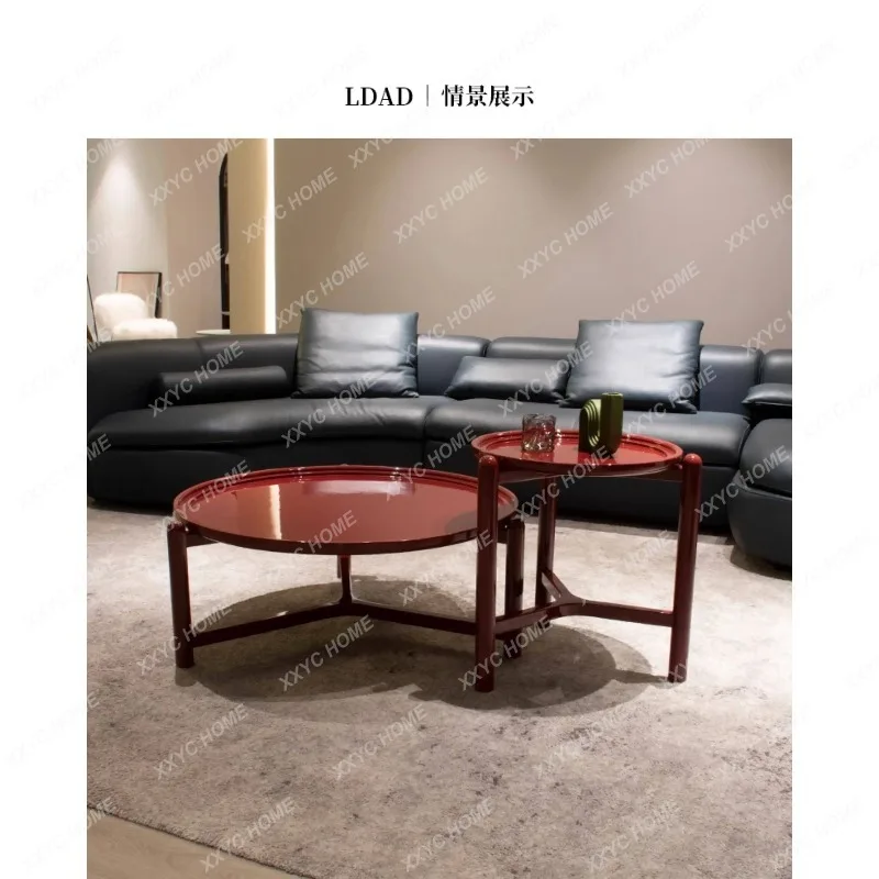 XX  modern simple size round coffee table combination solid wood piano paint  creative side table