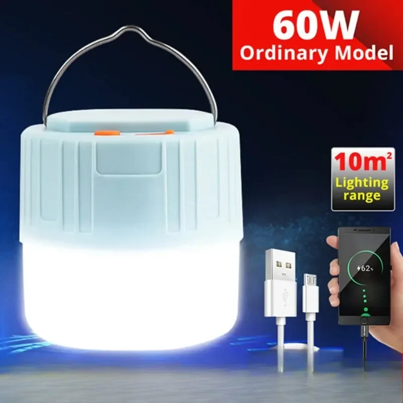 1000W กลางแจ้งพลังงานแสงอาทิตย์ LED Camping Light USB ชาร์จเต็นท์โคมไฟโคมไฟแบบพกพาไฟฉุกเฉินสําหรับ BBQ Hiking Night Market