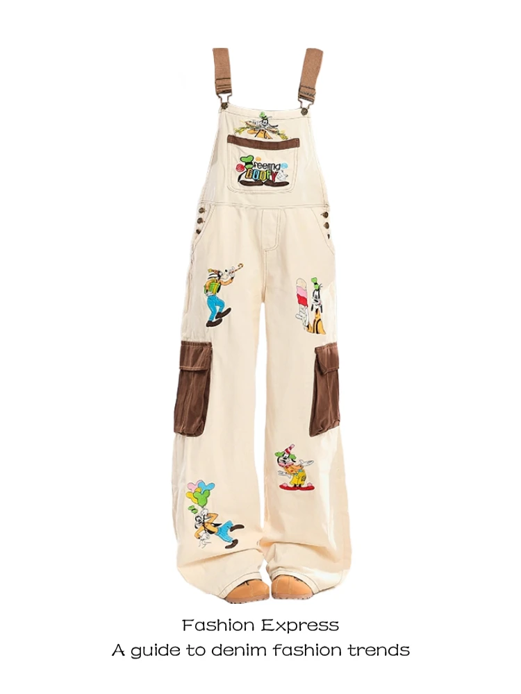 

Потрясающие повседневные свободные женские комбинезоны с широкими штанинами и высокой талией в американском стиле, весна-лето, модные комбинезоны