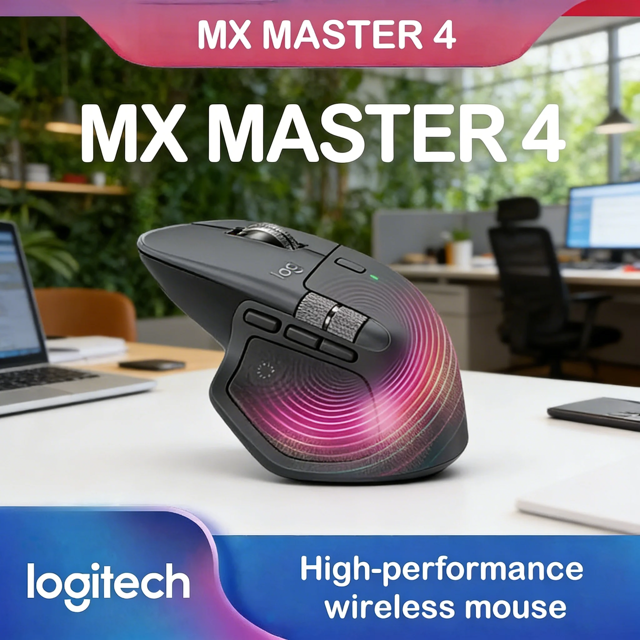 

Logitech MX Master 4 Wireless Mouse - 8000DPI MagSpeed Ergonomic Bluetooth Connectivity Haptic Feedback 70-Day Battery Life