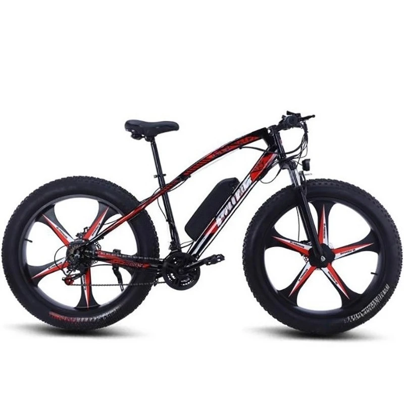 36V8A26km Electric Mountain Bike Power-Assisted Lithium Battery Snow Bike Integrated Wheel Variable Speed Beach Bike