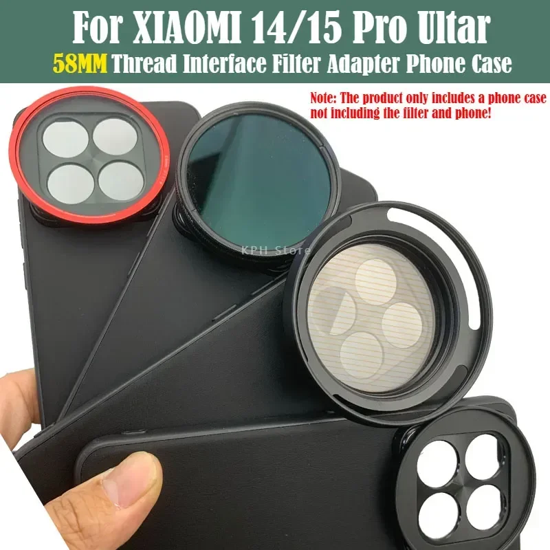 

For XIAOMI 14 / 15 / 14 PRO / 15 PRO 58MM Thread Interface Filter Ring Adapter Phone Case For Universal ZOMEI CPL VU Star Filter