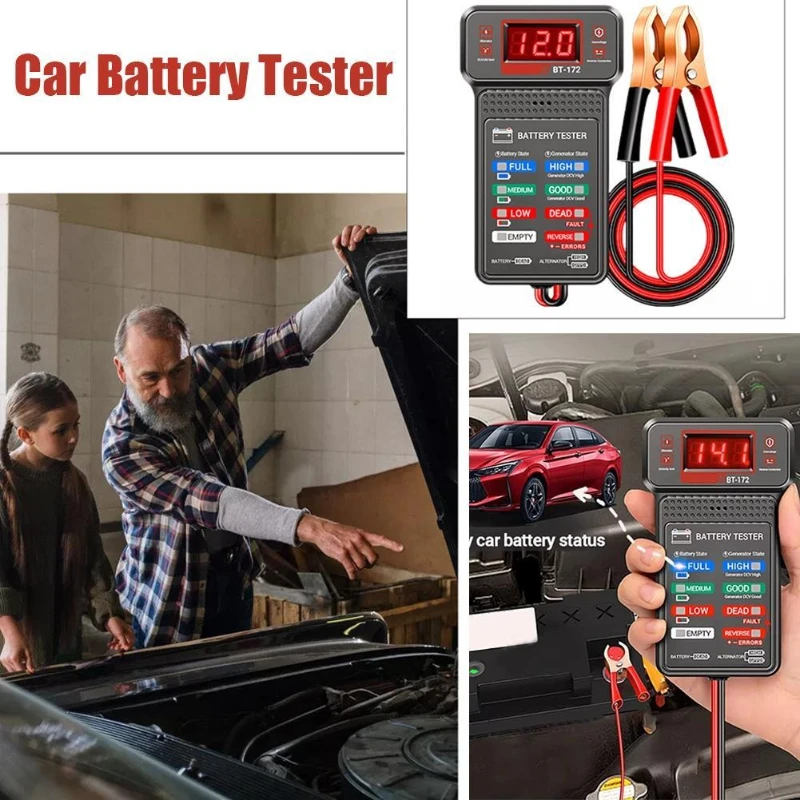 BT-171/172 اختبار البطارية 12 فولت متعددة الوظائف مع شاشة عرض عكسية LED أداة كهربائي كشف صناعة إصلاح السيارات