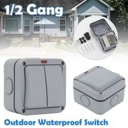 Outdoor Wall Light Switches IP66 Waterproof Weatherproof Push Button Switch 1 2 Gang 2 Way Doorbell Momentary Switch 1 Way