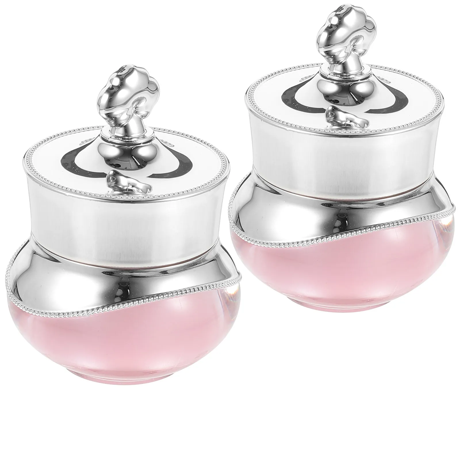 

3Pcs Acrylic Crown Cream Jar Exquisite Design Fashionable Cute Wide Mouth Empty Cream Container for Travel Business Refillable