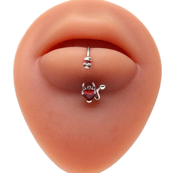 New Punk 10mm Skull Zircon Lip Rings Labret Piercing Ear Nose Hoops Unisex Women Septum Piercing Body Jewelry