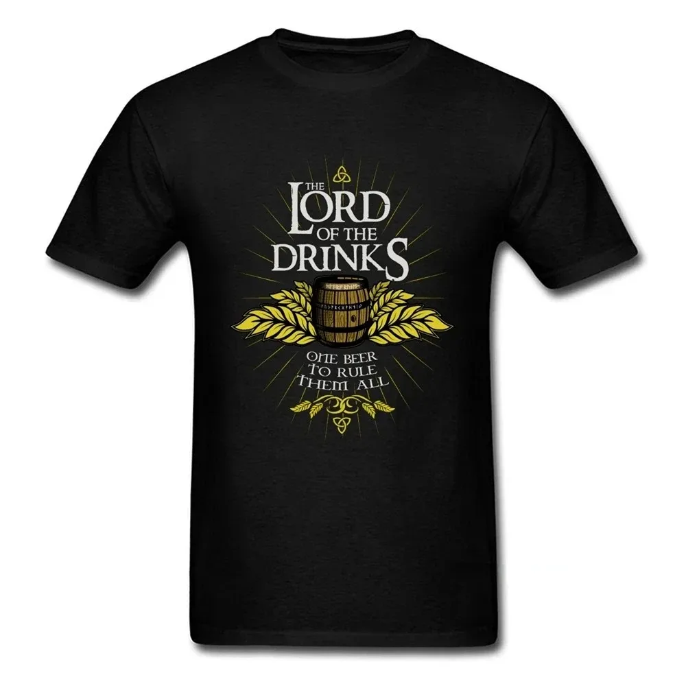 LORD OF DRINKS T-shirt Men Women Rule Them All Beer Tees Oktoberfest Tops O Neck Black White Clothes Vintage Shirt Streetwear