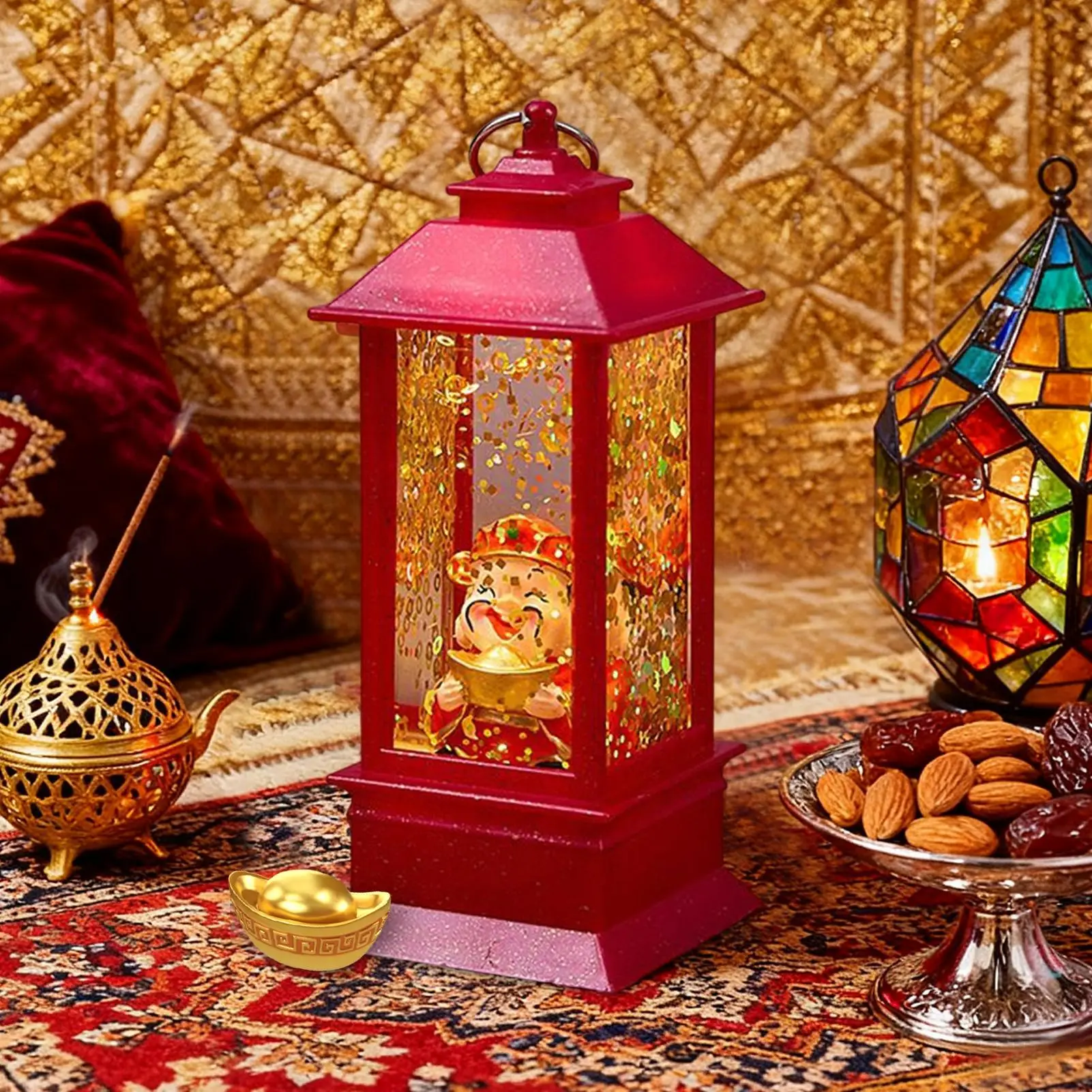 

Китайский Новый год огни Бог богатства украшение стола домашний декор прикроватная лампа для детей подростков взрослых арендров украшения дома