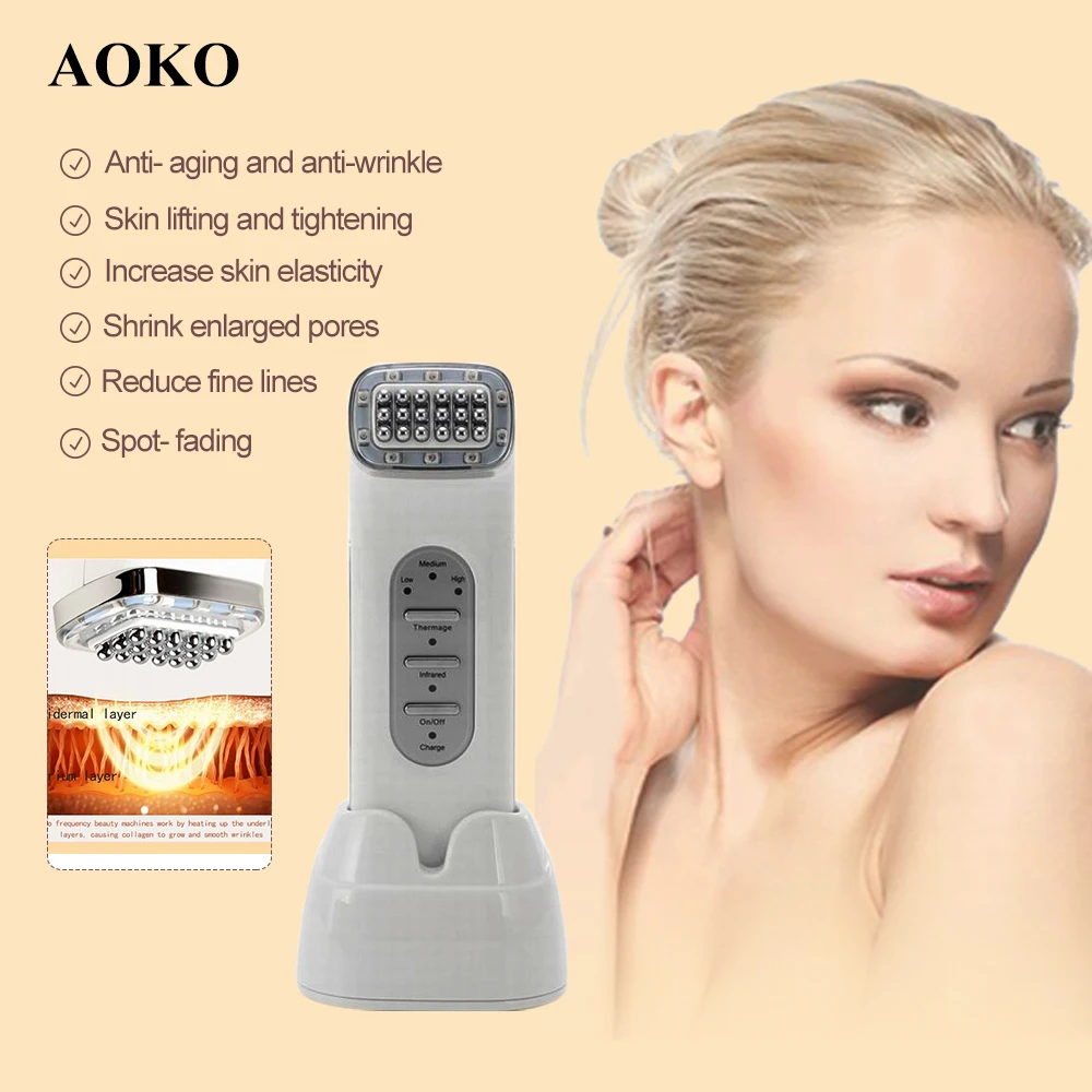 AOKO Facial Lifting Device Remove Wrinkles Skin Tightening Dot Matrix Skin Care Tools Face Shrink Pores