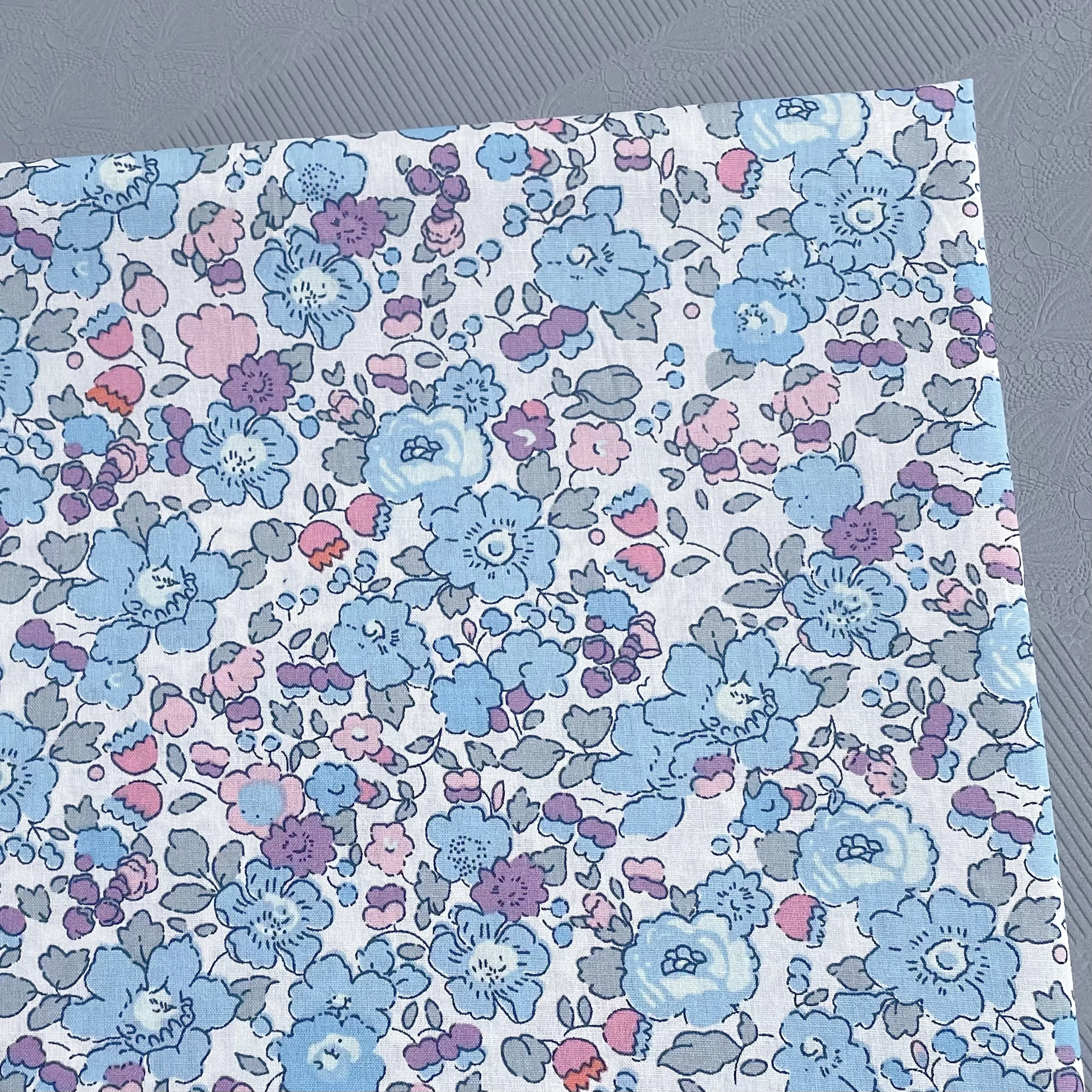 Betsy Blue 100% Cotton Poplin 60S Original Design Fabric Digital Printing for Sewing Cloth Dresses Skirt Kids Designer