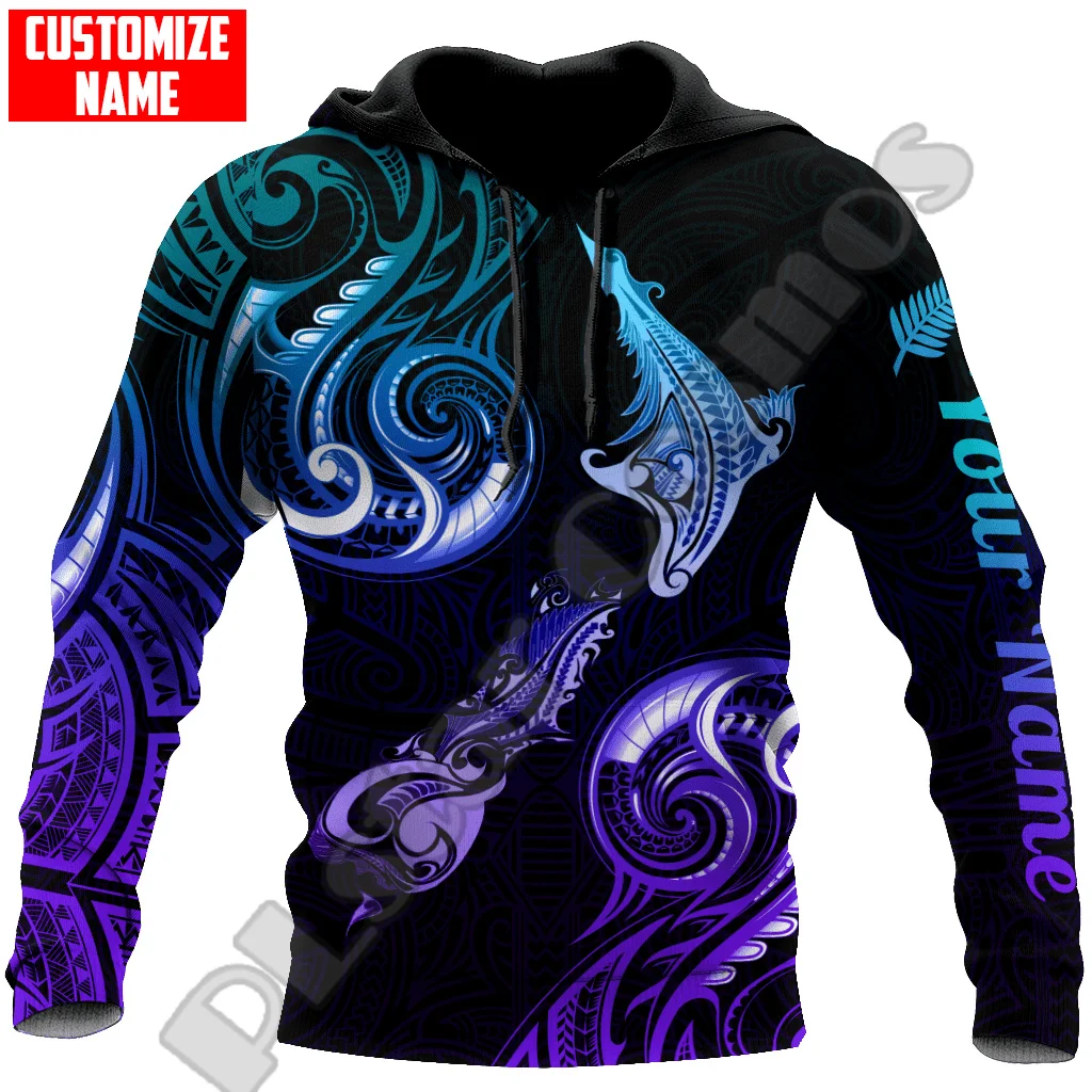 

Custom Name New Zealand Maori Aotearoa Tattoo Vintage Retro 3DPrint Pullover Harajuku Long Sleeves Casual Funny Jacket Hoodies J