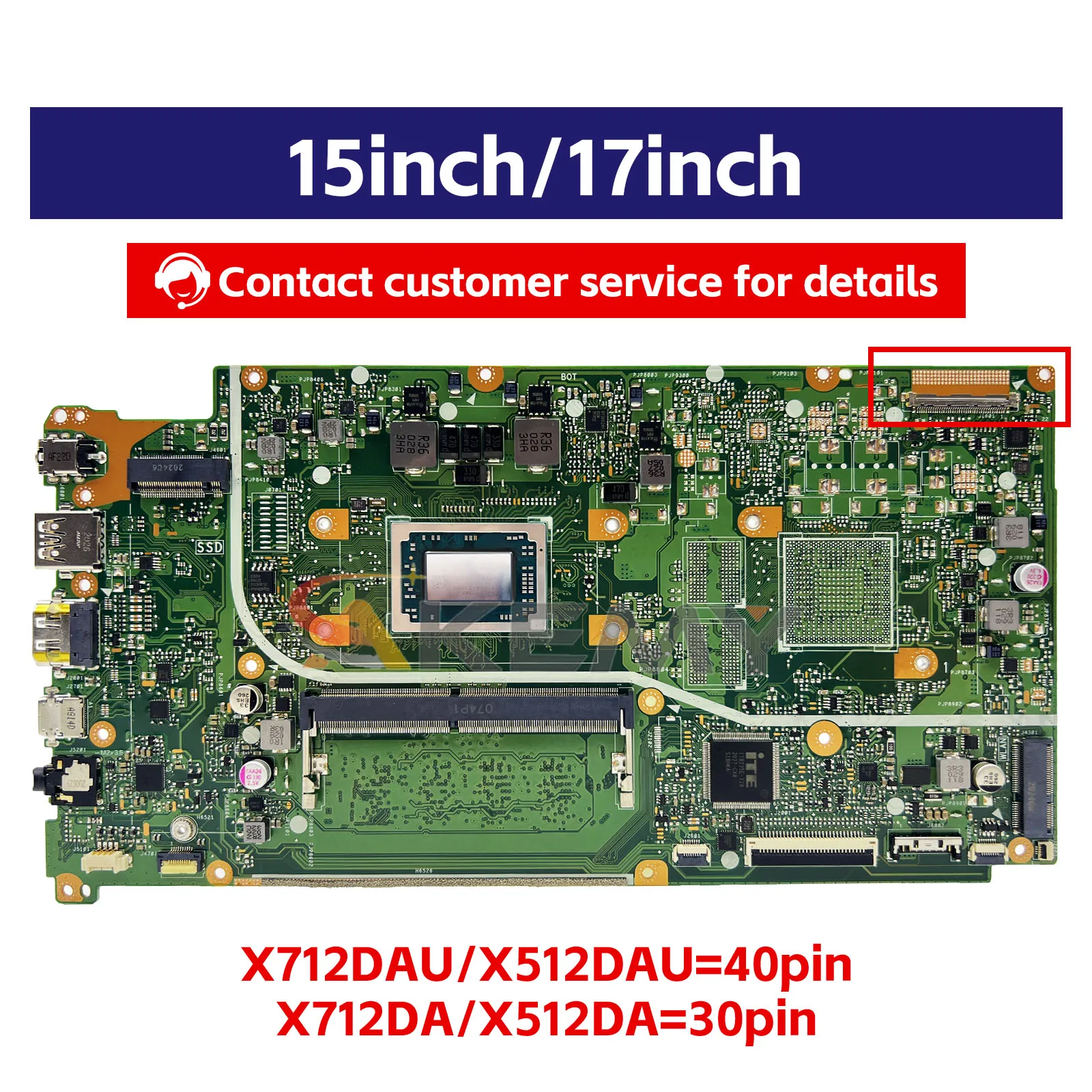 X712DA Scheda Madre Del Computer Portatile Per ASUS VivoBook M712D X712DAU X712DAP X712D X712DA V5000d M5050D F712D X712DK Mainboard R3 R5 R7 CPU