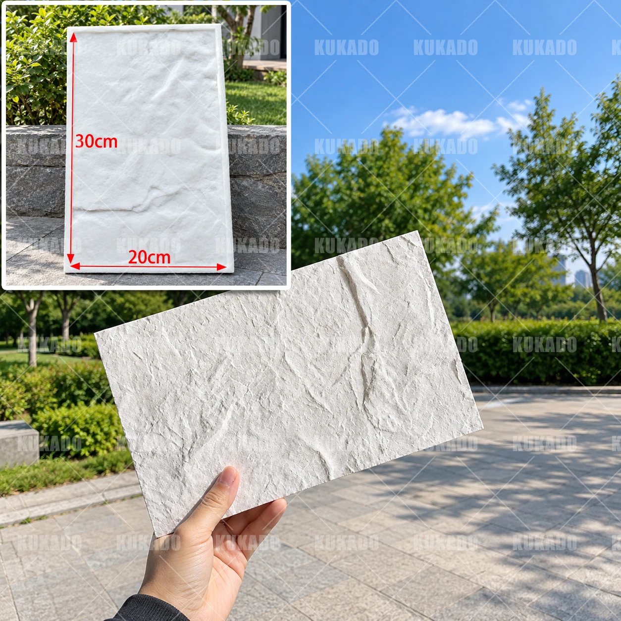 DIY Concrete Embossing Silicone Mould, Artificial Rock Texture Mold for Landscape Rockery Construction