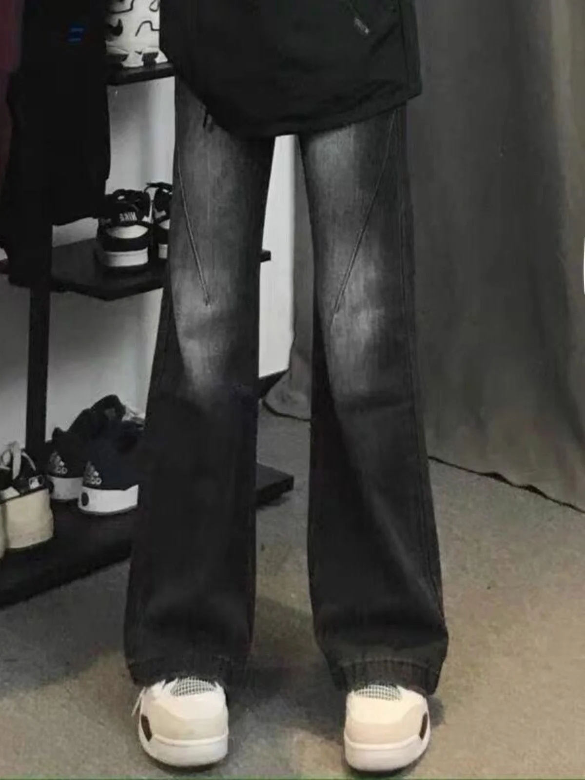 

Американские джинсы с эффектом тай-дай для мужчин: свободные, повседневные, в стиле High Street, универсальные, расклешенные, винтажные, прямые, молодежный тренд