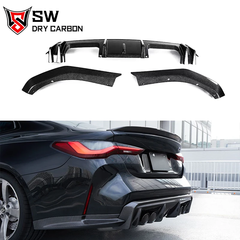 

Carbon Fiber 3D Style G80 Rear Splitter for BMW D80 M3 G82 G83 M4 Rear Bumper Splitter Lip Diffuser Trim Spoiler Body Kit