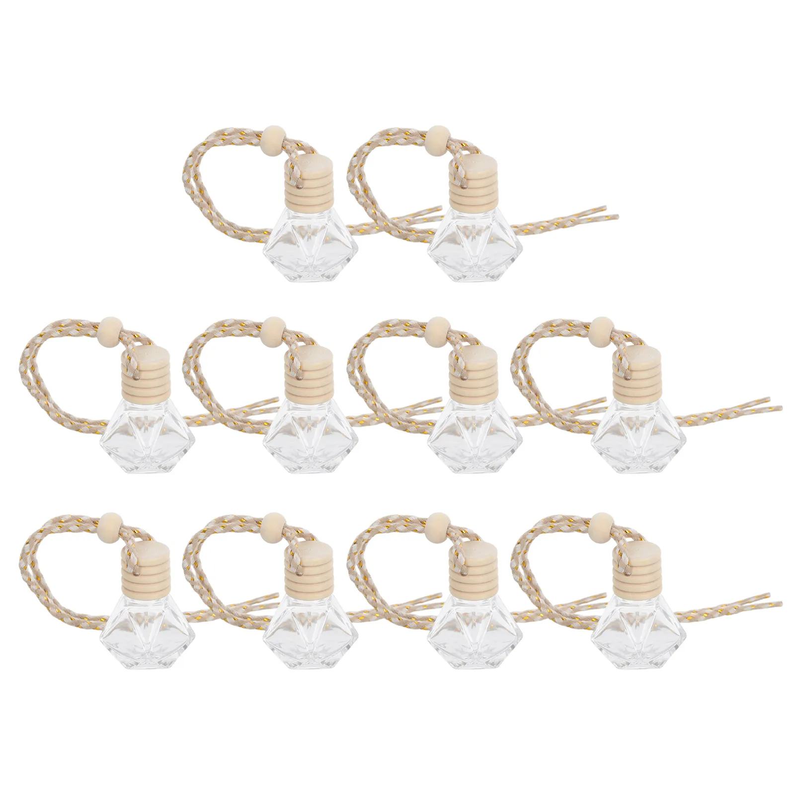 

10pcs Car Perfume Bottle Empty Delicate Hanging Ornament Auto Essential Oil Aromatherapy Air Freshener Home Garden Car Interior