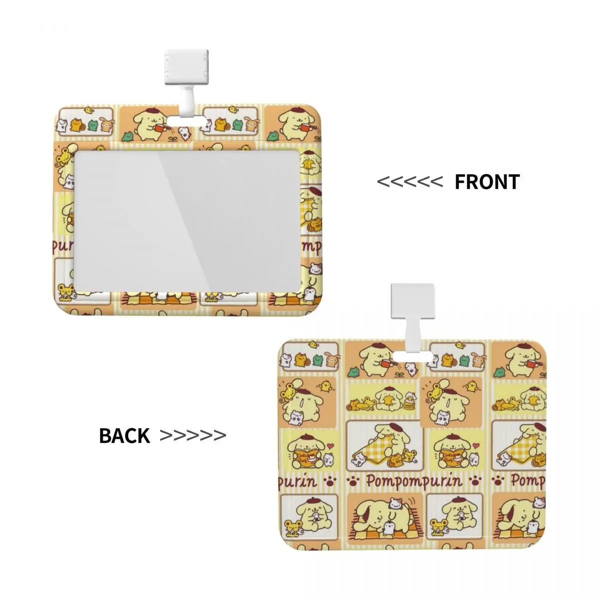 

Custom Cartoon Anime Pom Pom Purin Lanyard ID Protector Badge Card Unisex Subway Card Holders For Factories