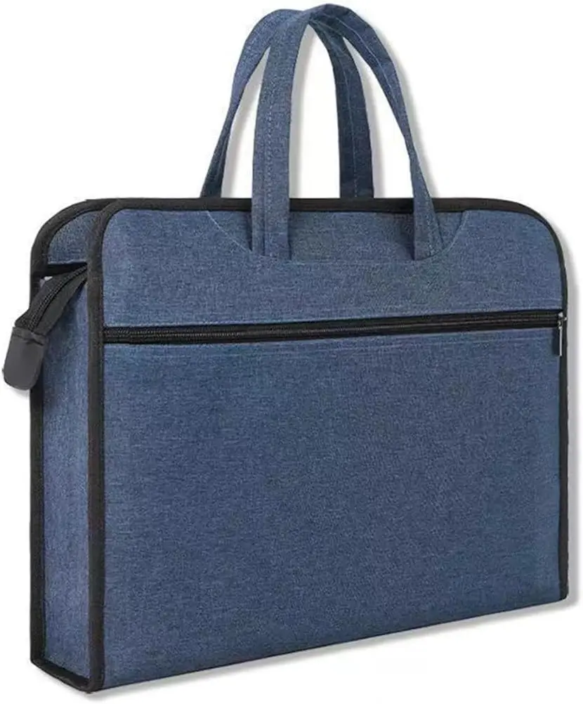 

Oxford Document Bag with Handle Waterproof Lightweight Portable Zippered File Bag for Carrying Paper Files Filing Folder