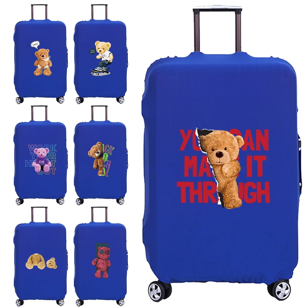 Travel Essentials Protective Luggage Cover Elastic Bear Series Traveler Accessories Trolley for 18-32 Inch Dust Suitcase Case