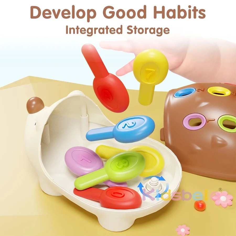 Juguetes sensoriales Montessori para bebé, erizo de 1 año, habilidades motoras finas, aprendizaje educativo, clasificación