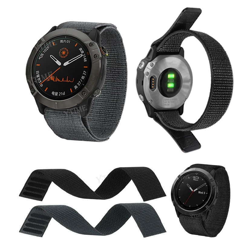 

Ремешок нейлоновый для наручных часов Garmin Fenix 7X/ Fenix 6X Pro/ Fenix 5X Plus/Fenix 3 HR