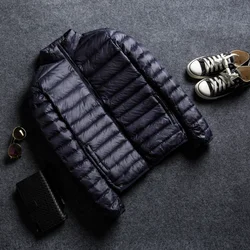 7 Colors Men's Lightweight Water-Resistant Packable Puffer Jacket 2023 New Spring Autumn Stand Collar Casual Down