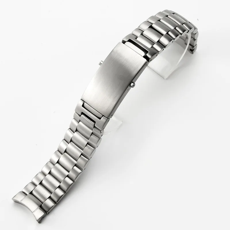 Curved End Solid Steel Bracelet for Omega Seamaster 300 Speedmaster Planet Ocean 20mm 22mm Folding Clasp Replacement Watch Band
