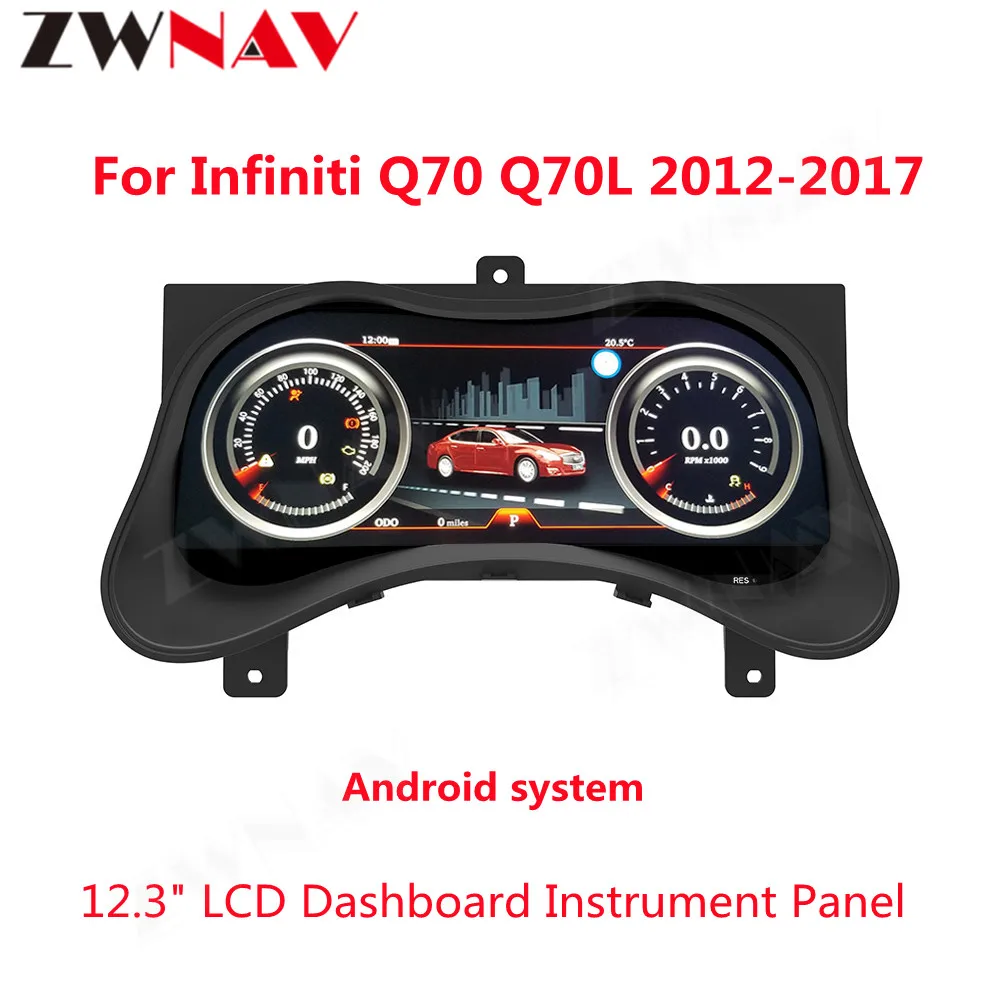 

12.3" Android Car Digital Cluster For Infiniti Q70 Q70L 2012-2017 LCD Dashboard Instrument Panel Multifunctional Player HeadUnit