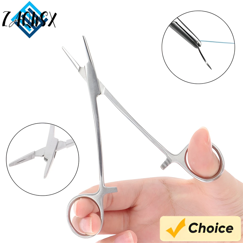 1pc Stainless Steel Curved Tip and Straight Tip Forceps Surgical Tool Locking Clamps Hemostatic Forceps Arterial Forceps Clamp