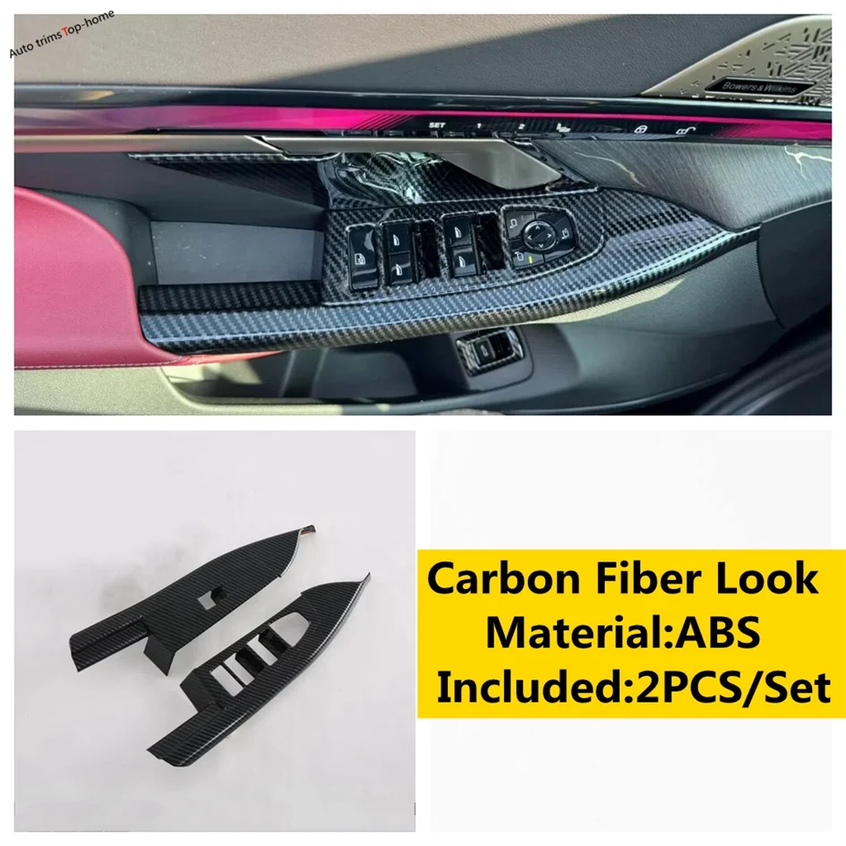 ABS Carbon Fiber Interior Car Accessories Windows Rise Switch Panel Glass Lift Control Cover Trim For BMW 5 Series G60 2024 2025