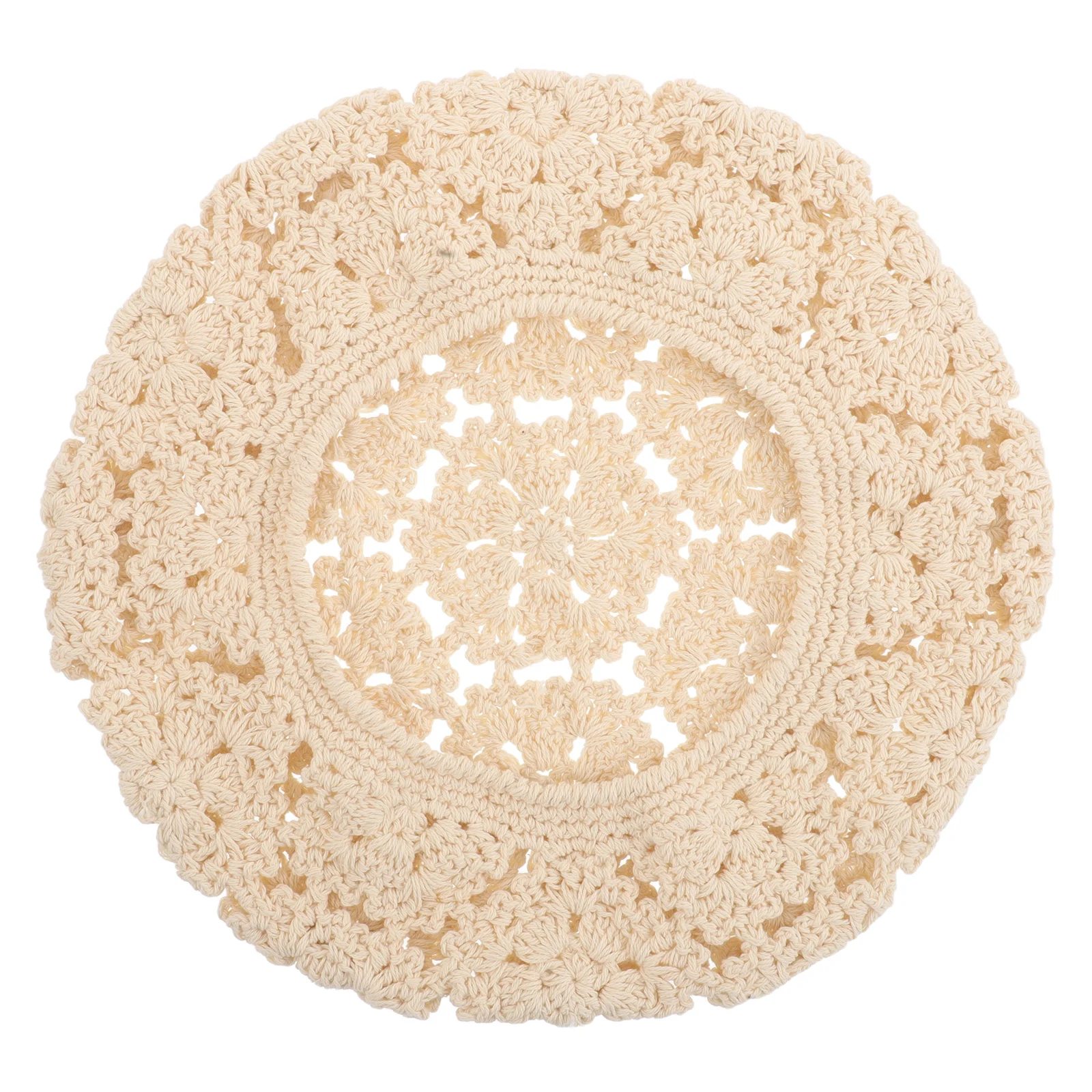 

Woven Beret Hats for Women Hollow Crochet Cotton French Style Kawaii Ladies Beach Photoshoot Accessories