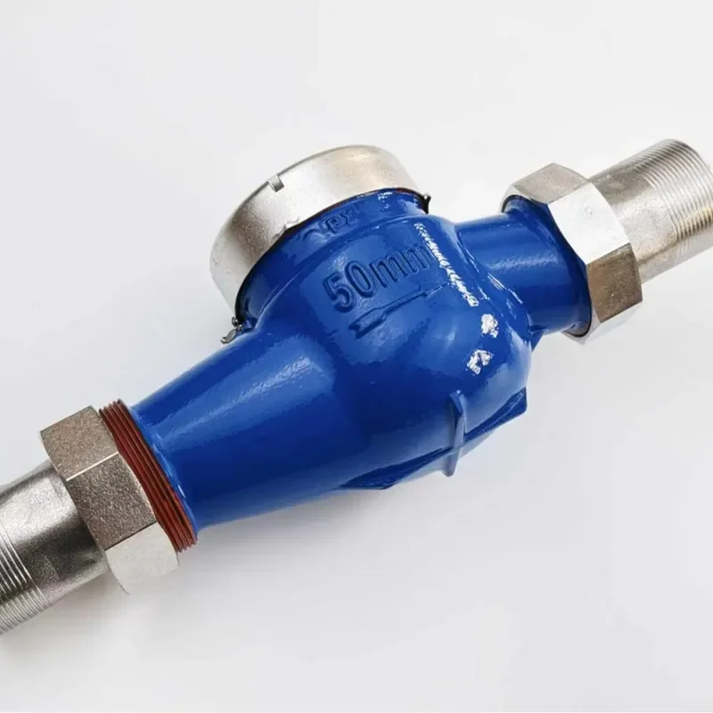 for Threaded Rotor Type Mechanical Water Meter Large Diameter Thread Buckle Wet Water Meter Blue Dial Industrial Flow Meter