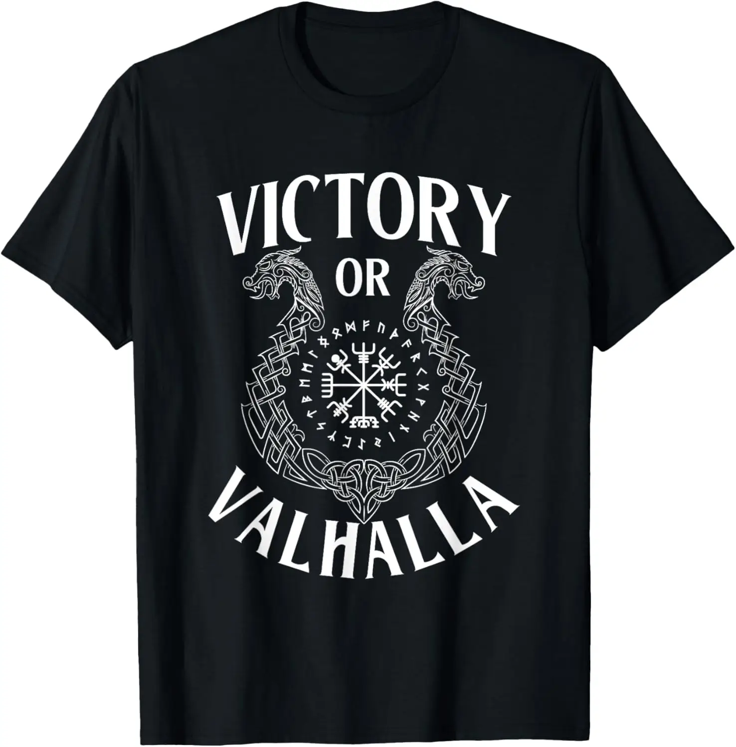 

Victory or Valhalla - Norse Mythology Nordic Warrior T-Shirt 100% Cotton O-Neck Short Sleeve Summer Casual Mens T-shirt