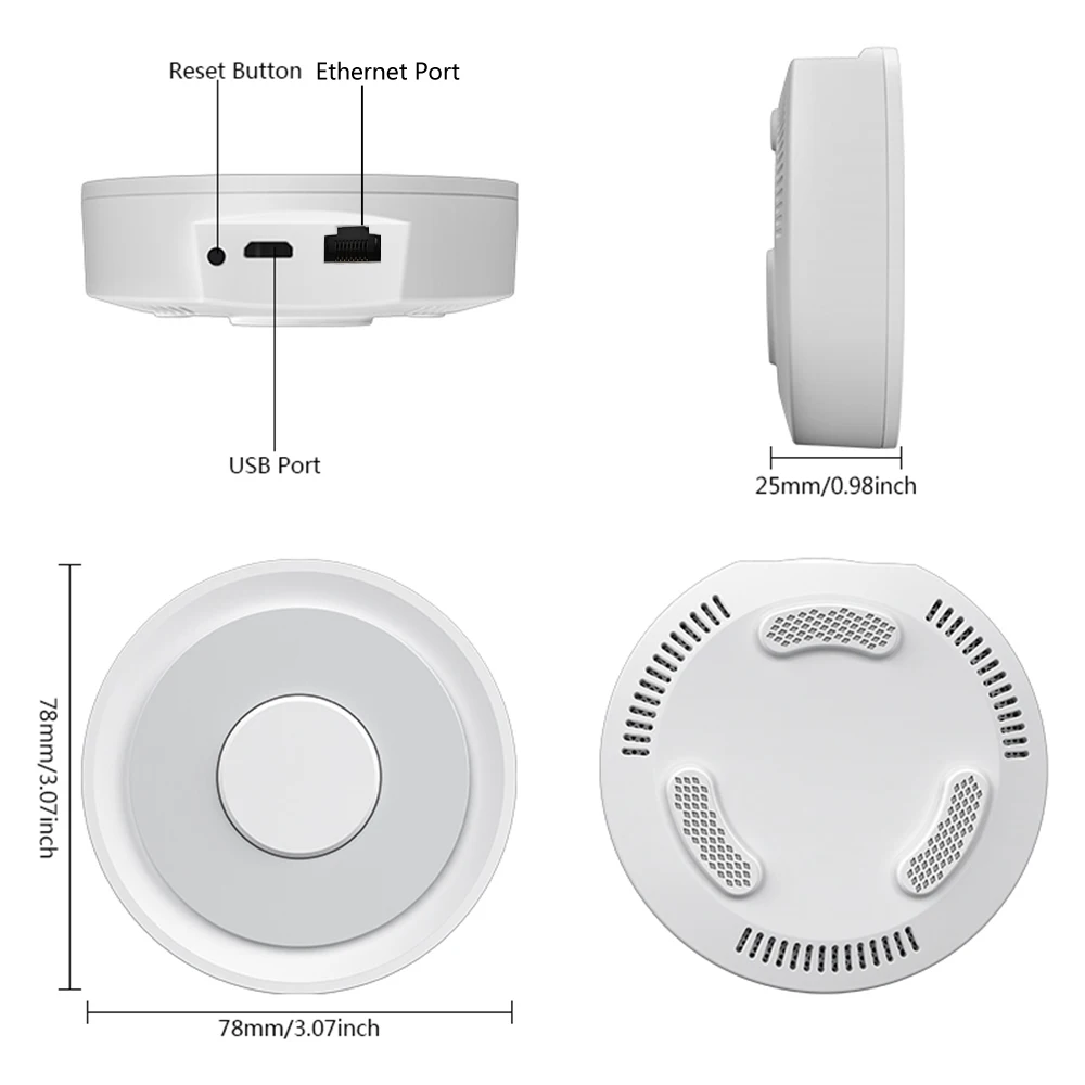 SMARSECUR ZigBee Gateway Hub Smart Home Bridge APP Remote Control Works with HomeKit Alexa Google  Tuya