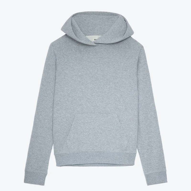 Zadig Women Hoodie Classic Grey Loose Pullover Top Female Cotton Chic Long Sleeve Fashion Diamond Hoodies Sweatshirt Streetwear