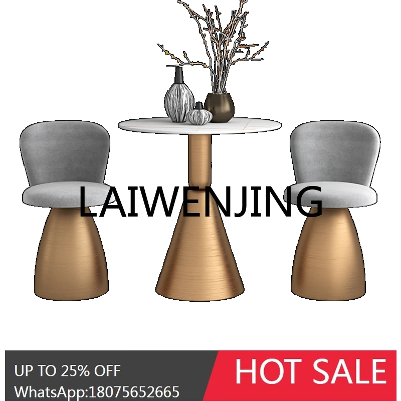 

RWJ Chair Combination Stone Plate Iron Coffee Balcony round Table Conference Table