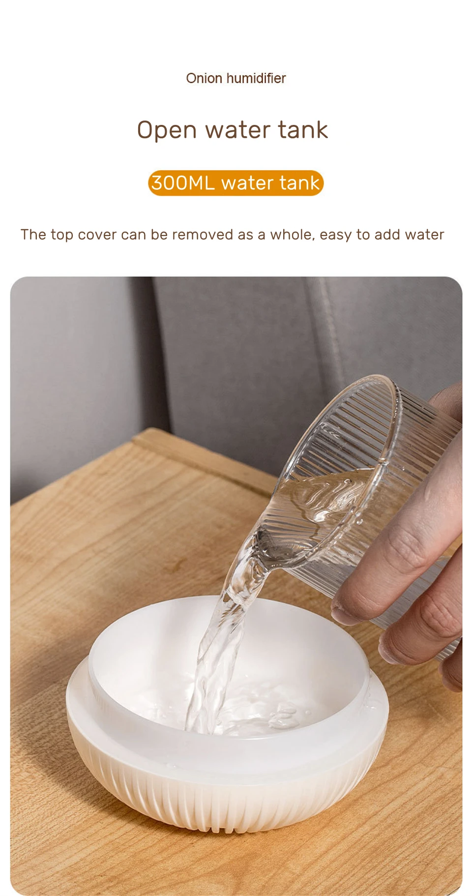 300ml USB Air Humidifier Mini Water Aroma Diffuser with Warm LED Night Light for Home Room Ultrasonic Cool Mist Humidificador
