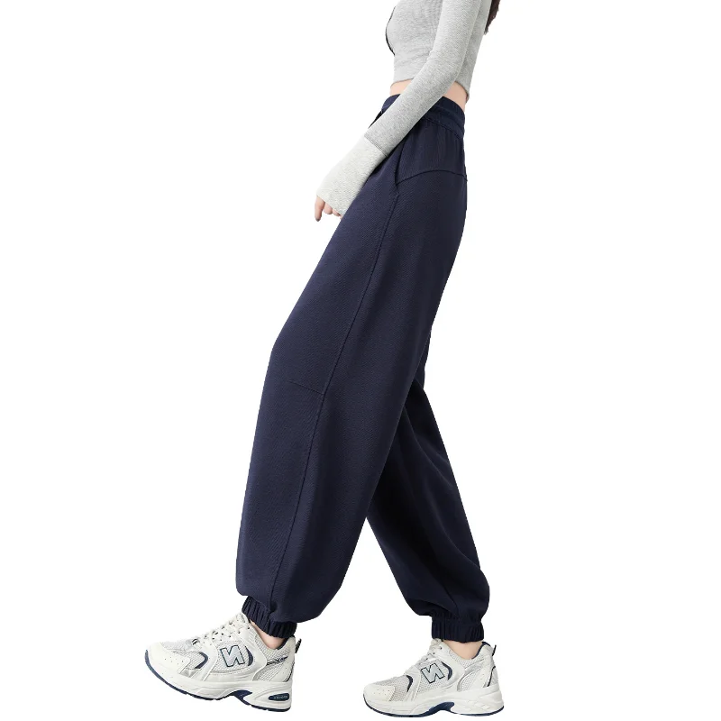 Pantalon d'attache de style américain pour femmes, nouvelle lanterne droite ample, décontracté, taille haute, taille Slim, printemps et automne