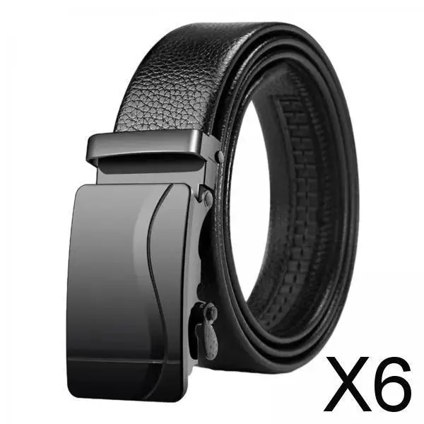 

Мужской ремень с храповым механизмом, регулируемая искусственная кожа, модный пояс с автоматической пряжкой для деловых или повседневных брюк