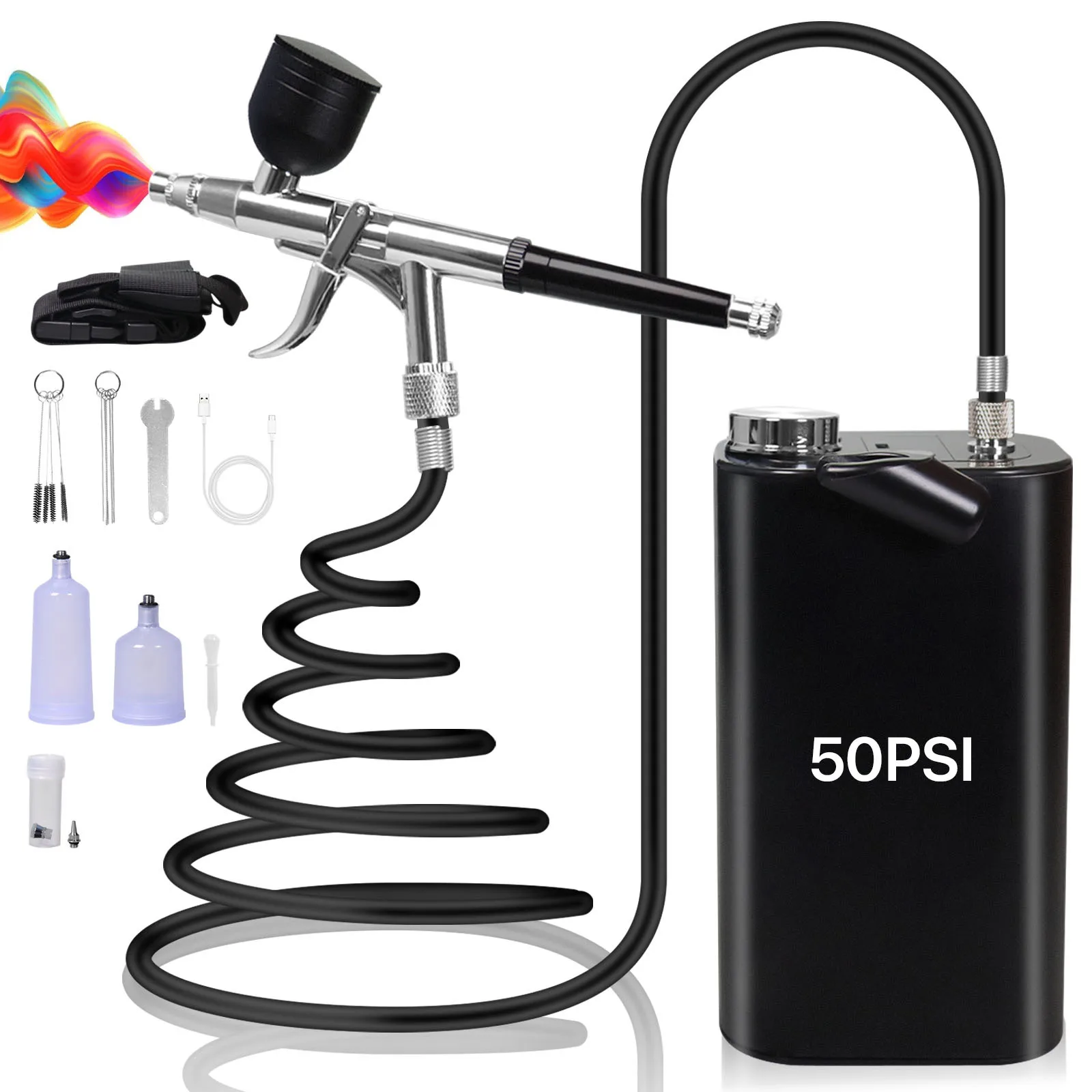 

Rechargeable Airbrush Compressor Kit with Nano Spray Pen for Nail Art & Skin Care