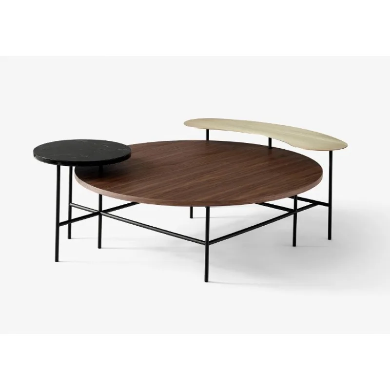 Industrial style simple Nordic color palette tea table multi-layer table multi-functional round combination